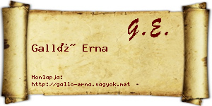 Galló Erna névjegykártya